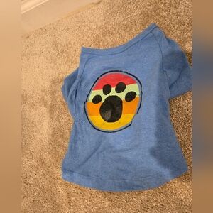 Blue Dog Shirt with Paw Print